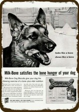 1959 NABISCO MILK BONE Vintage Look DECORATIVE METAL SIGN -Cute GERMAN SHEPHERD  picture