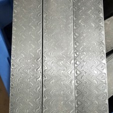 4X Handmade Damascus Steel Billet Knife Blank Blade DIY Making Bar Wave Pattern picture