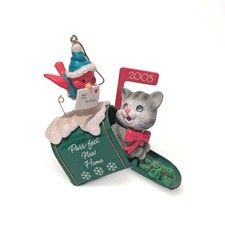 2003 Carlton Cards Heirloom Purr-fect New Home Cat Ornament picture