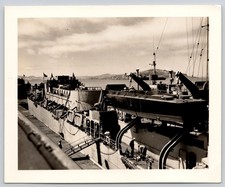 Landing Ship Carrying Landing Craft At Pier WWII US Coast Guard Photo picture