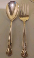 VTG Rogers Bros. ADORATION Silverplate 2 Pc Serving Set Casserole Spoon Fork picture
