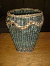 RARE Vintage Grange France French Country Woven Wicker Cachepot Planter Basket picture