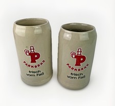PARKBRÄU Germany Beer Stein Set Vintage Handcrafted Ceramic 1L 7½