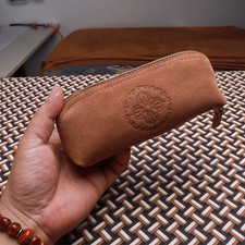 Vintage Travel Cow Leather Pipe Bag Portable Pipe Storage Bag Pipe Accessories picture