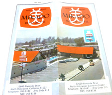 VINTAGE PAMPHLET NORTH HOLLYWOOD CALIFORNIA MIKADO RESTAURANT 1960'S picture