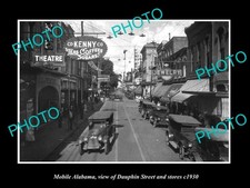 Mobile Alabama View Of Dauphin St & Stores c1930 Old Large Historic Photo picture
