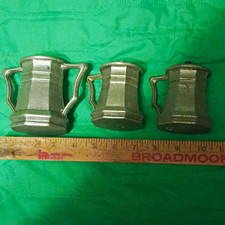 Vintage Gorham Style Octette Pewter Sugar Bowl Tankard Shakers Set Octagon 3pc  picture