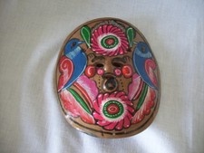 Vintage Colorful Terracotta Clay Mexican Folk Art Mask 6