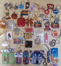 Huge Mixed Lot of Keychains Various Kinds Charms Medallions Lanyards  picture