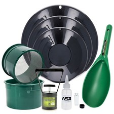 ASR Outdoor 9pc Gold Prospecting Kit with Mini Classifiers Gold Pans and Tools picture