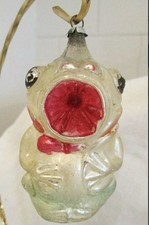 Rare Antique Frog With Open Mouth Figural Glass Christmas Ornament picture