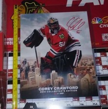 Blackhawks Corey Crawford Signature Signed Chicago Skyline 2019 RaRe 111 of 300 picture