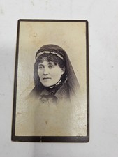 Antique 19th Century CDV Photo Card – Woman with Black Veil Mourning picture