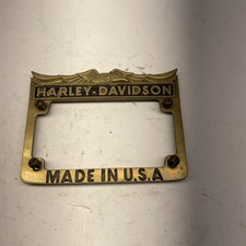 Harley-Davidson Vintage Solid Brass Shovelhead license plate with eagle design picture