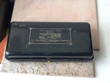Vintage First Aid Metal Box Black & Gold Decorated Painodynes William Webster Co picture