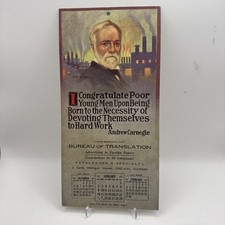 Rare Antique 1921 Andrew Carnegie Advertising Calendar – Bureau of Translation picture