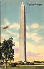 Washington Monument Dc Linen Cancel Pm Wob Note Pm Postcard picture