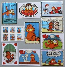 10 Rare VTG Prism 1987 Garfield Vending Machine Stickers Jim Davis Collectible picture