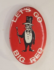 Vintage Nebraska Cornhuskers Lets Go Big Red  Penguin Classic Pinback Button picture