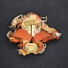 Vintage Mini Leather Horse Saddle Mexico Souvenir Folk Art Tooled Western picture