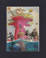 8X10 Matted Print Art Picture, Jamie Hewlett: Gorillaz Escape From Plastic Beach picture