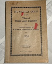 RARE 1939 North Loup Nebraska Municipal Code Vol II Valley County Local History picture