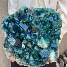 47.6lb NATURAL Green Cube FLUORITE Quartz Crystal Cluster Mineral Specimen picture