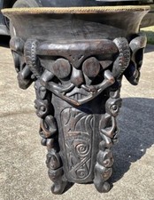 Very Rare Hand Carved Vessel 3ft Psychedelic Carved Philippines Unique  picture