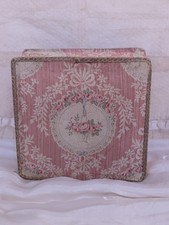 Autique French Pink Floral Fabric Covered Box Basket Silk picture