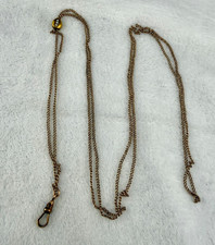 Vintage H&H Gold Filled Watch Chain Gold Tone Fancy Slider  48” picture