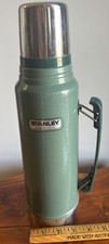 Original Vintage Stanley Thermos Green Vacuum Bottle Thermos 1.1 Quart/1 Liter picture
