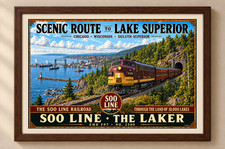 Soo Line The Laker Railroad Poster 17x11 Lake Superior Train Art Print picture