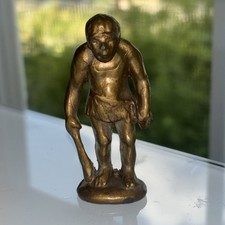 VTG Sell Rite Gifts Neanderthal Caveman Figure SRG '40s Bronze Metal 2.75