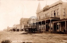 c1910 Street Scene Newman CA RUSS HOUSE Cars Stanislaus Co RPPC Postcard COPY picture