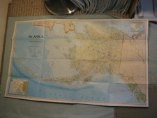 ALASKA MAP May 1994 National Geographic picture