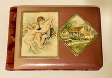 Antique 1903 Autograph Keepsake Pink Celluloid Cherub Album Morrison Wisconsin picture
