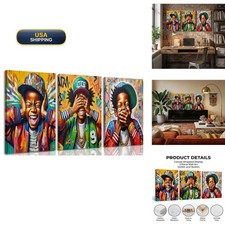 African American Boy Hip-Hop Wall Art Canvas 16x24in Wrapped Frame picture