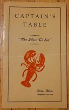 Vintage Captain's Table Restaurant Menu Essex Mass MA Seafood Massachusetts picture