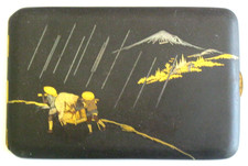Genuine 1940 Komai Company Of Kyoto Japanese Damascene Cigarette Case K24 Gold picture