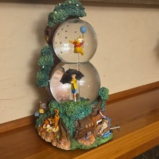 Rare Vtg Disney Winnie The Pooh Two Tier Double Snow Globe - Tested Works picture