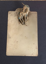 Vintage Brass Unicorn Clipboard Mystical Fantasy Decor Memo Clip 8x5 picture