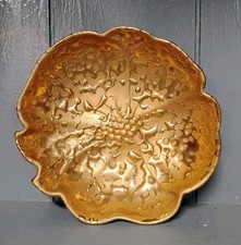 Vtg. Weeping Bright 22K Gold Trinket Dish Flower Magnolia Dogwood Porcelain USA picture