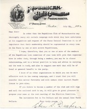 1892 REPUBLICAN STATE COMMITTEE OF MASSACHUSETTS BEACON ST CAMPAIGN WORK CLUB picture