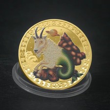 Capricorn Zodiac Challenge Coin Good Luck Charms Zodiac Gifts for Men Women picture