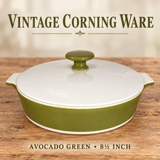 VTG Corning Ware P-701-b Covered Casserole Dish Avocado Green 1 Quart USA NICE picture