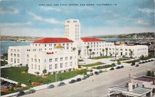Lithograph * San Diego California City Hall and Civic Center 1930s picture