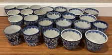 Collection Of 24 Antique & Vintage Japanese Blue Phoenix Small Custard/Tea Cups picture