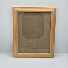 Vtg Solid Oak Handcrafted Deep Profile Wooden Picture Frame Holds 10