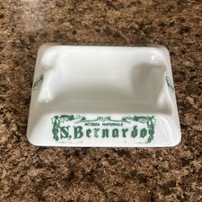 Vtg Advertising Glass Ashtray 1980’s Italy Milano Natural Water San Bernardo picture