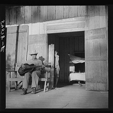 Photo:Natchitoches Parish Louisiana 1930s Man Playing Guitar FSA Photo picture